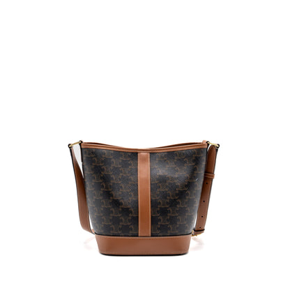 Celine Small Bucket Purse Triomphe Canvas/ Leather