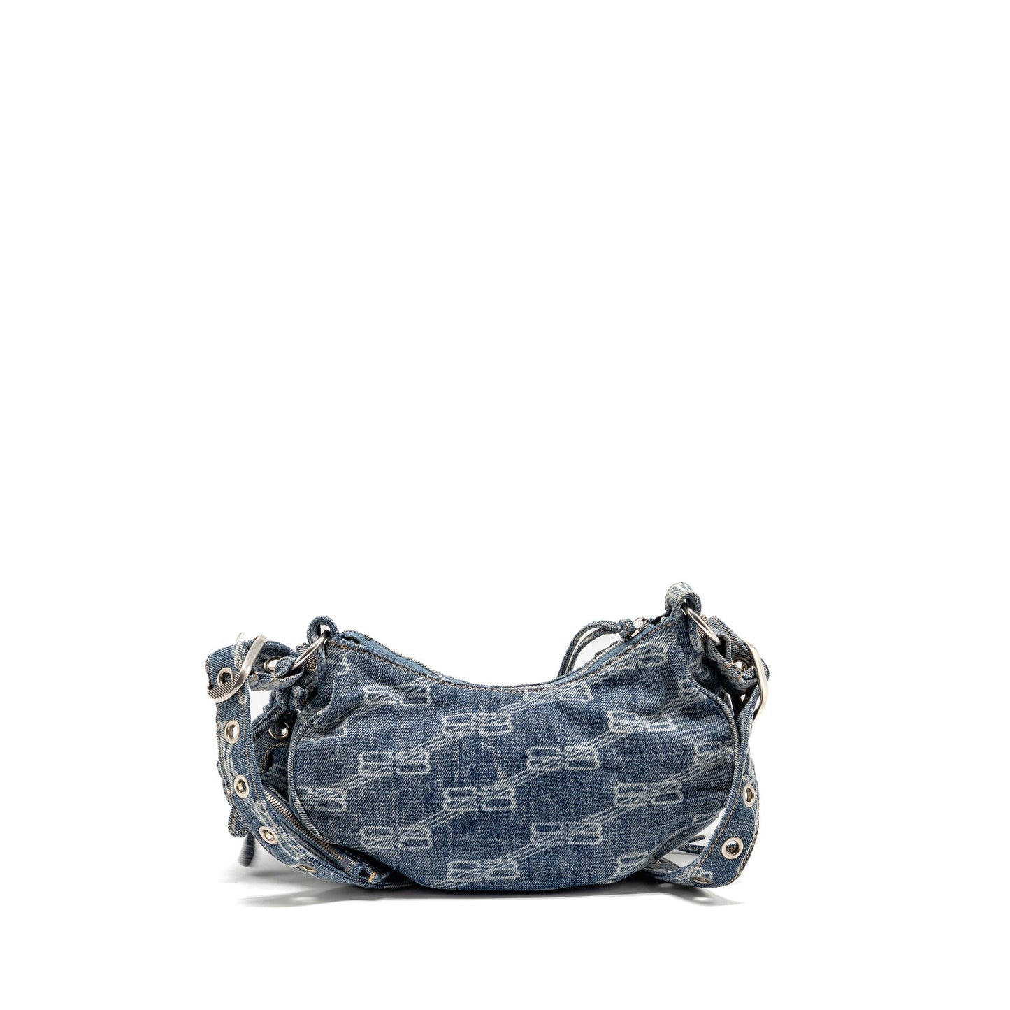Balenciaga Le Cagole Mini Purse Monogram Denim Light Blue