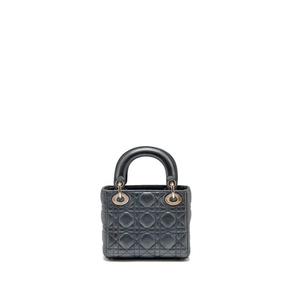 Dior Mini Lady Dior Lambskin Iridescent Grey