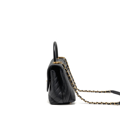 Chanel Medium Chevron Coco handle caviar black GHW