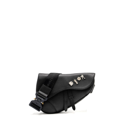Dior Homme Charms Saddle Purse Calfskin Black