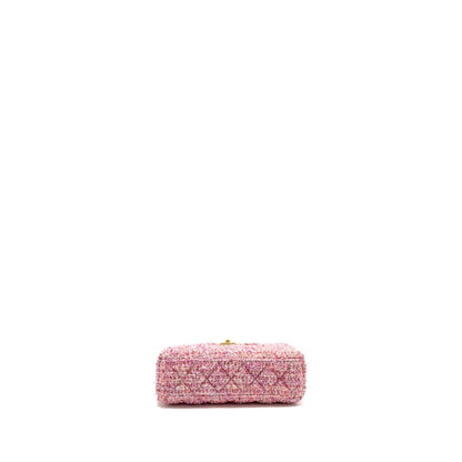 Chanel 24P Mini Kelly/Shopping Tote Tweed Pink/Multicolour GHW (microchip)