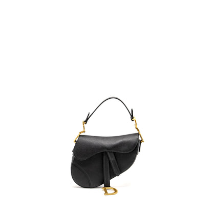 Dior Mini Saddle Purse Calfskin Black