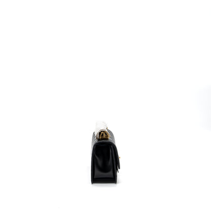Chanel 24C gold crush mini flap bag calfskin black GHW (microchip)