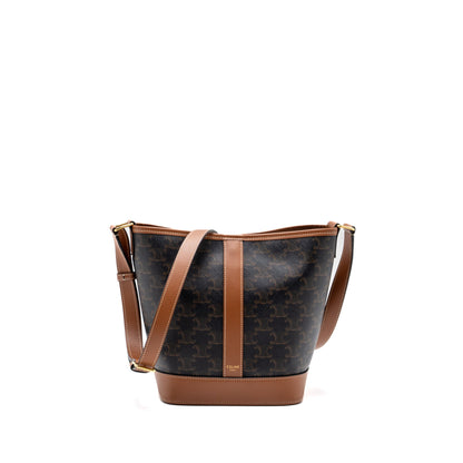 Celine Small Bucket Purse Triomphe Canvas/ Leather
