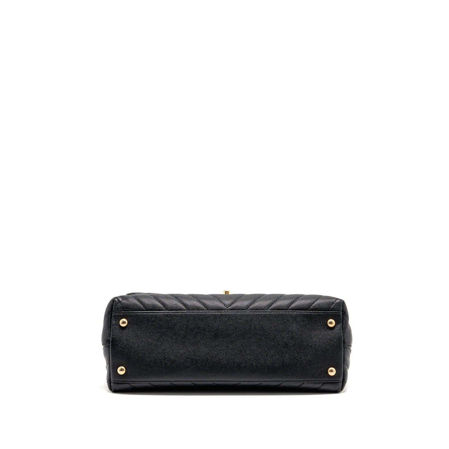 Chanel Medium Chevron Coco handle caviar black GHW