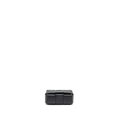 Bottega Veneta Intreccio Cassette Mini Purse Lambskin Black