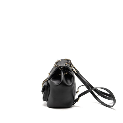 Chanel 23c Large Duma Backpack Calfskin Black LGHW (microchip)