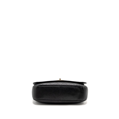 Chanel Large Top Handle Flap Bag Grained Calfskin Black GHW