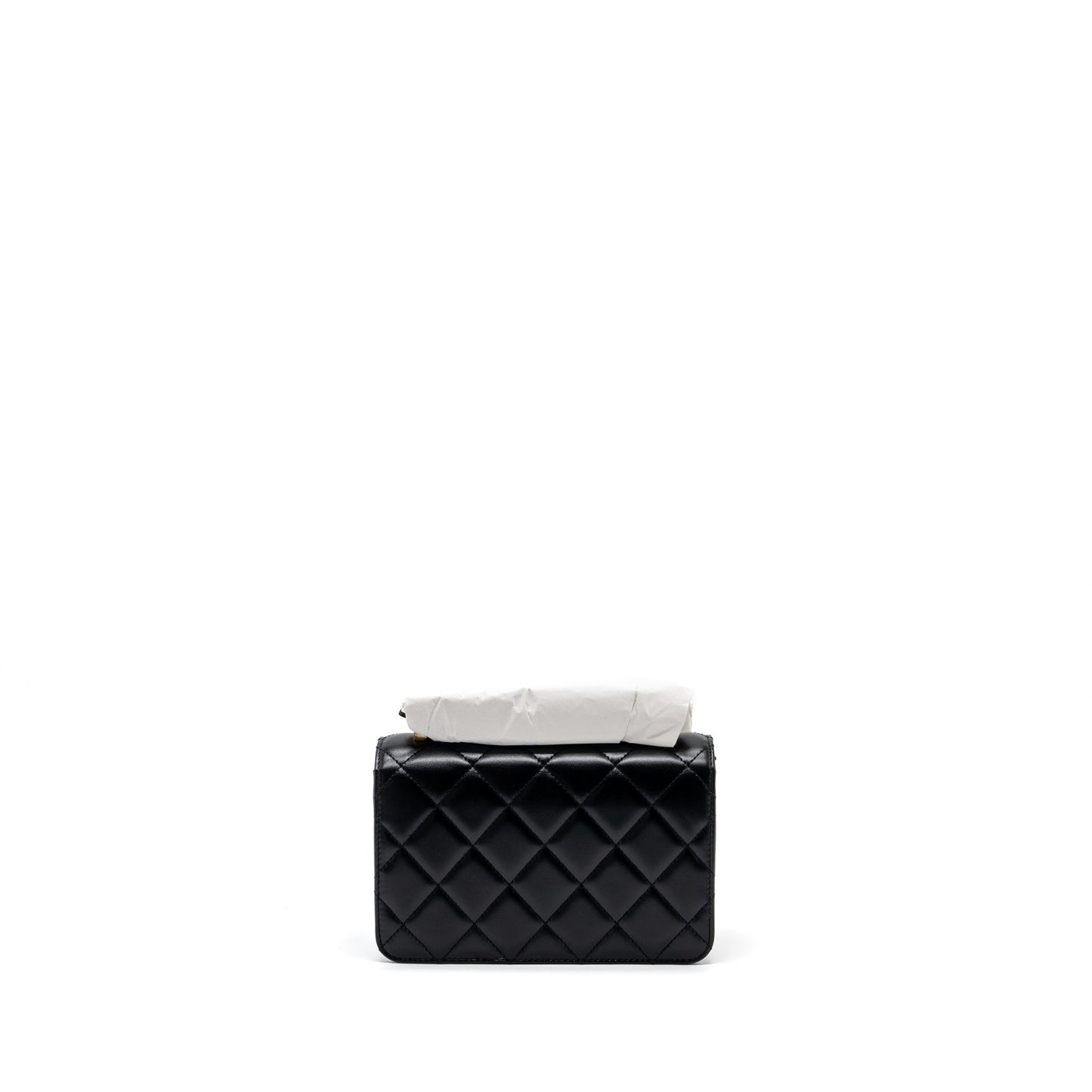 Chanel 24C gold crush mini flap bag calfskin black GHW (microchip)