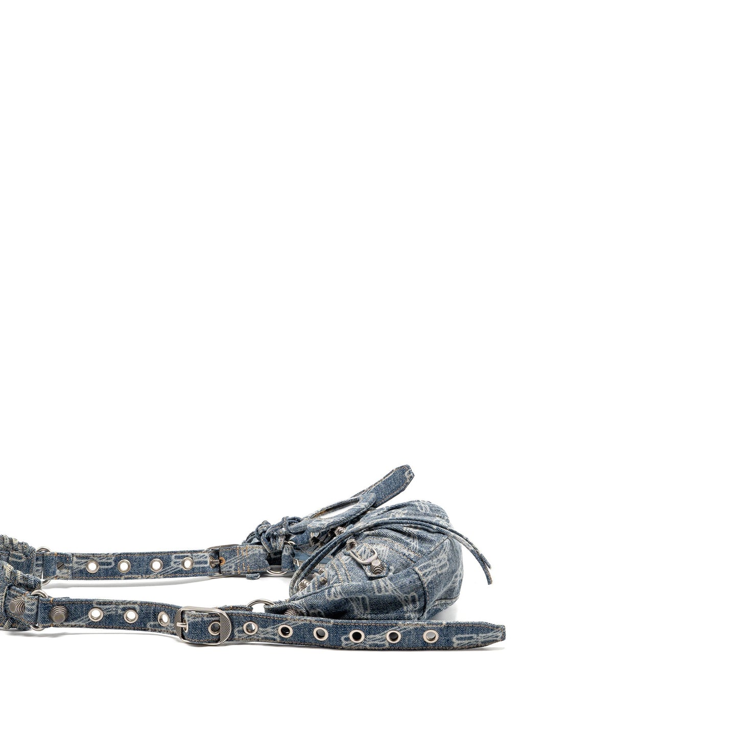 Balenciaga Le Cagole Mini Purse Monogram Denim Light Blue