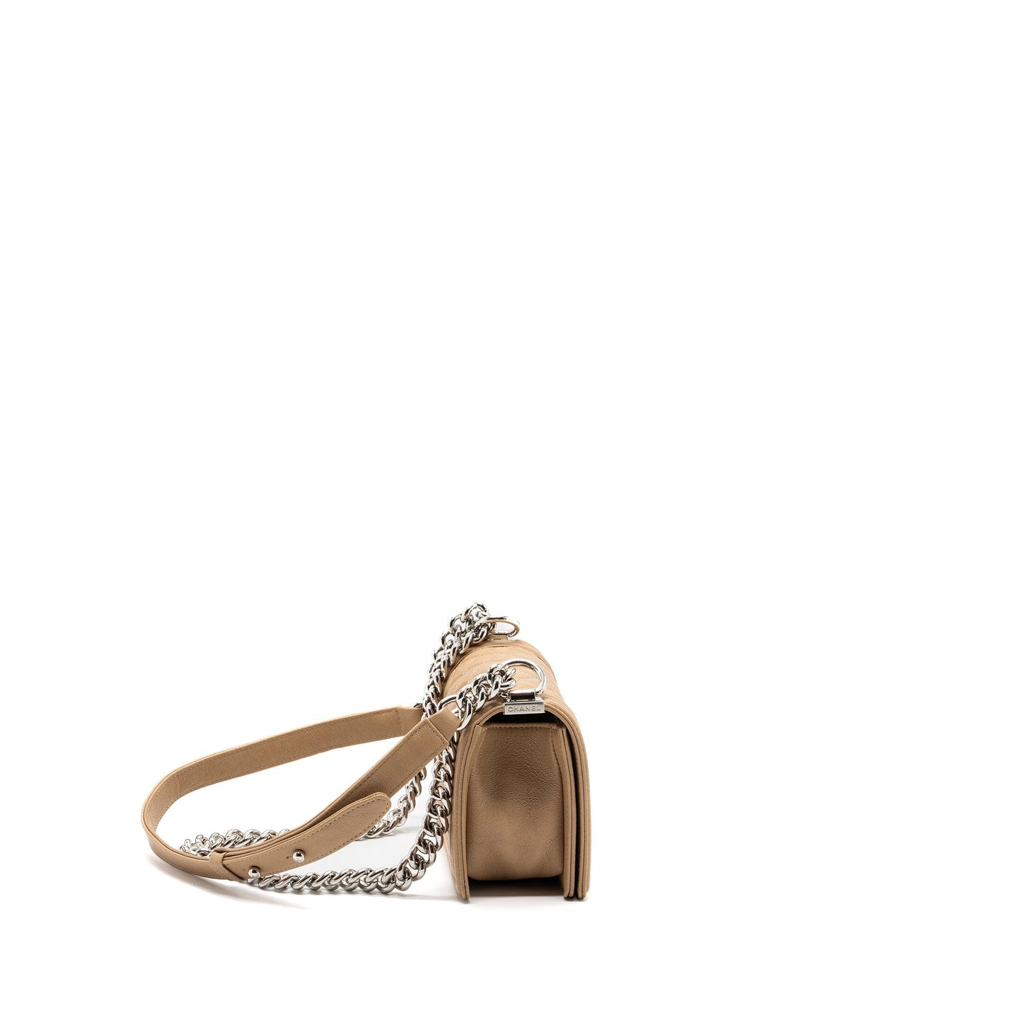 Chanel Small Boy Bag Caviar Light Beige SHW