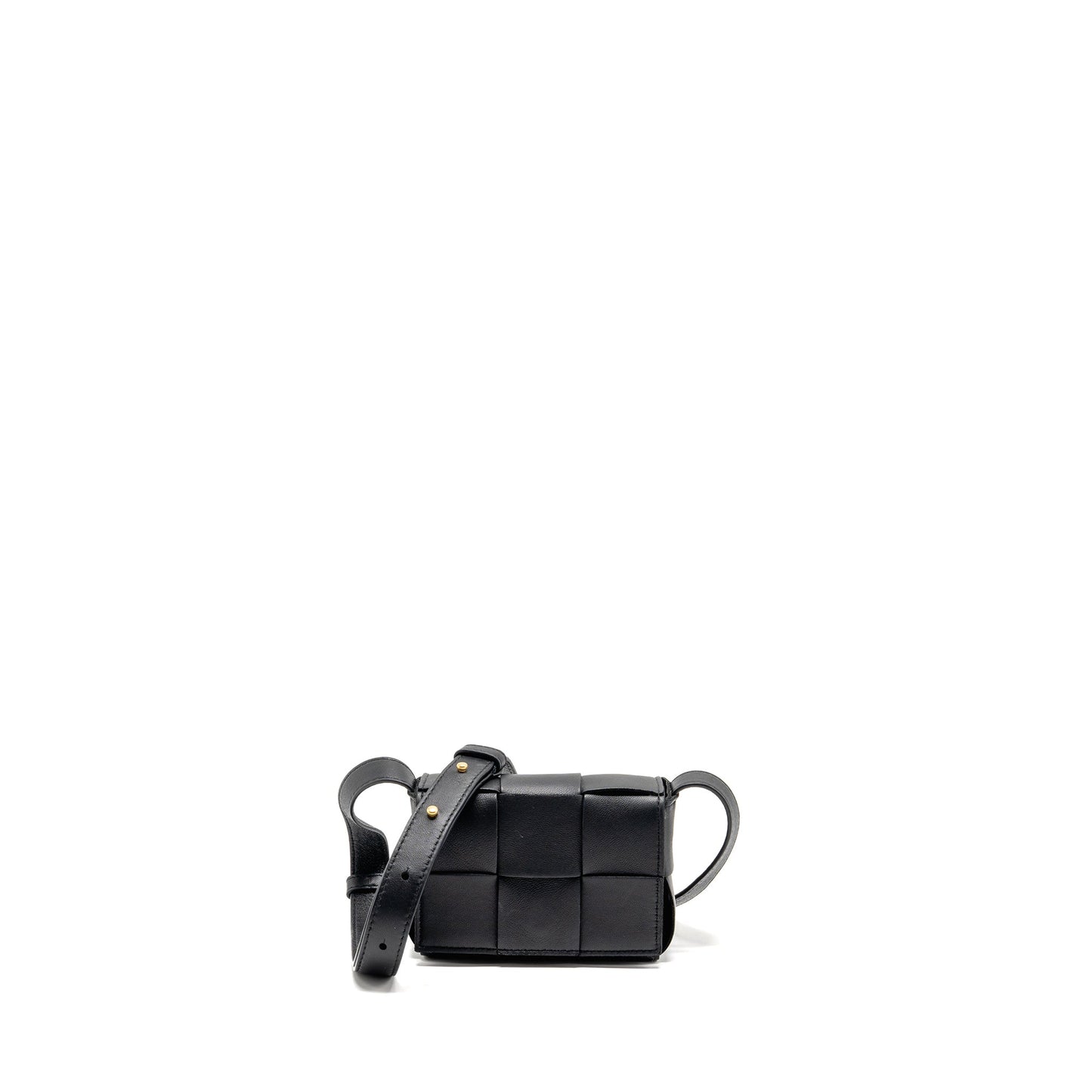 Bottega Veneta Intreccio Cassette Mini Purse Lambskin Black