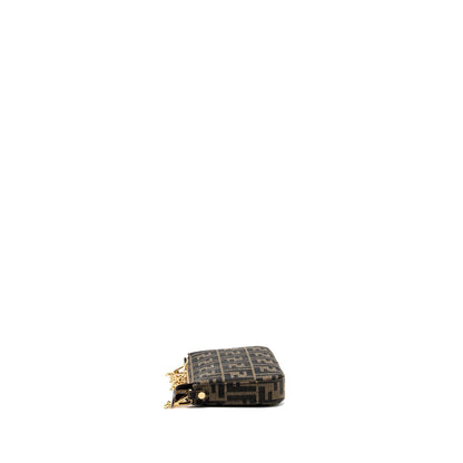 Fendi Baguette Pouch Brown Jacquard Fabric