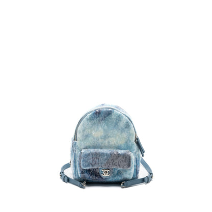 Chanel Mini Backpack Sequins Multicolour Blue SHW