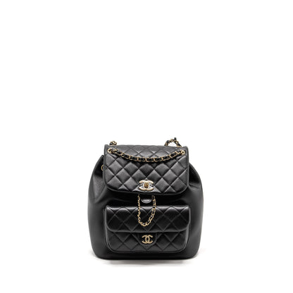 Chanel 23c Large Duma Backpack Calfskin Black LGHW (microchip)
