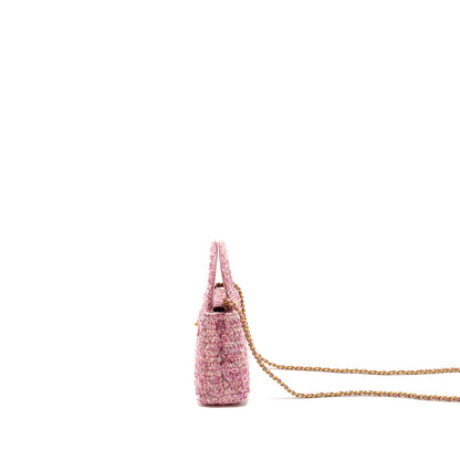 Chanel 24P Mini Kelly/Shopping Tote Tweed Pink/Multicolour GHW (microchip)