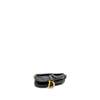 Dior Mini Saddle Purse Calfskin Black