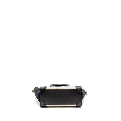 Celine Nano Luggage Purse calfskin black / white