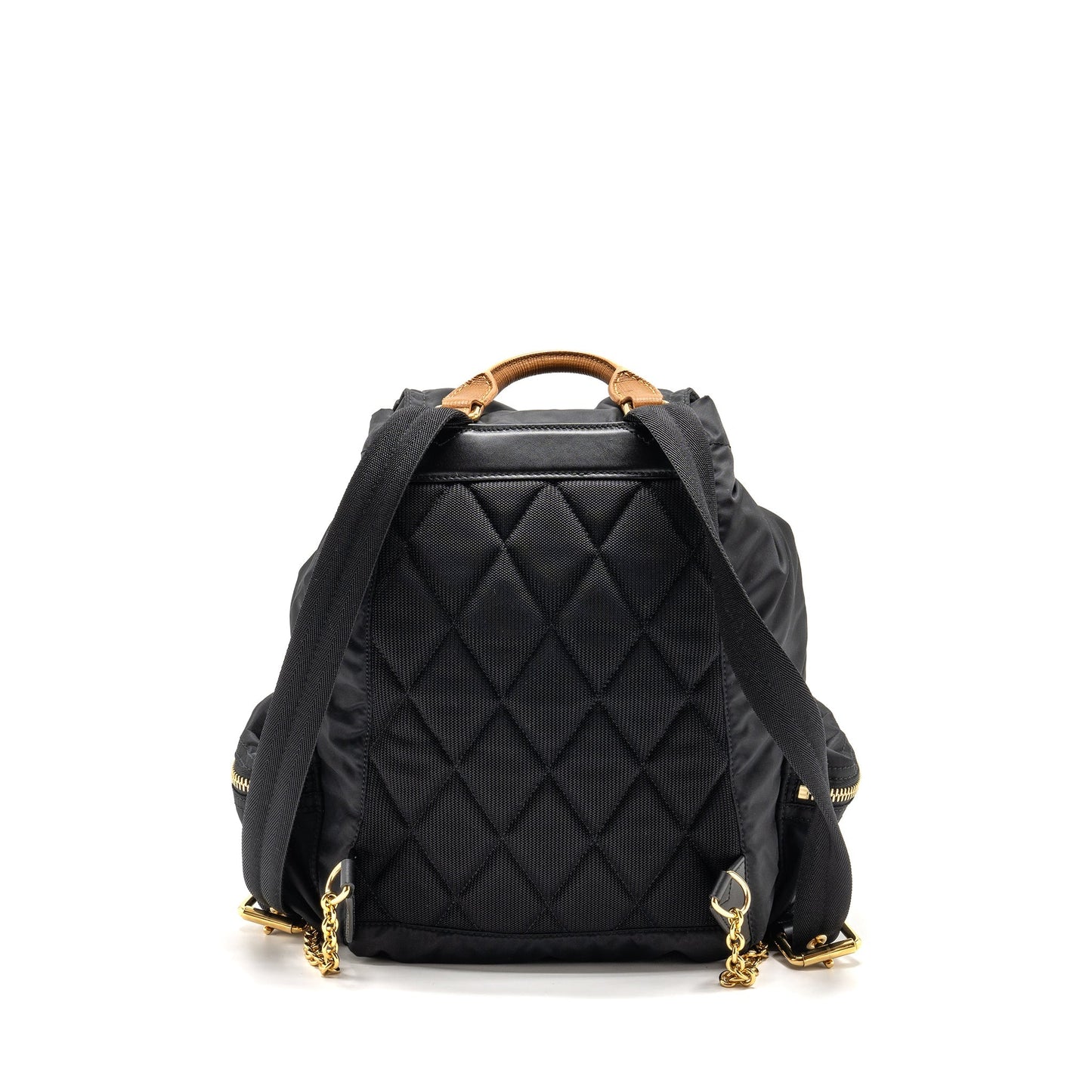 Burberry Medium Rucksack Backpack Nylon Black/Caramel