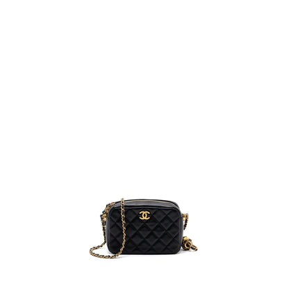 Chanel pearl crush camera bag lambskin black GHW (microchip)