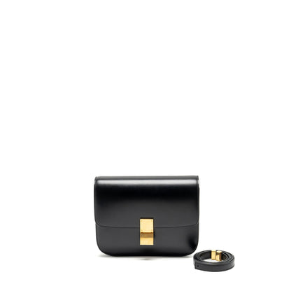 Celine Medium Classic Box Purse Calfskin Black