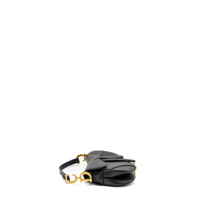 Dior Mini Saddle Purse Calfskin Black