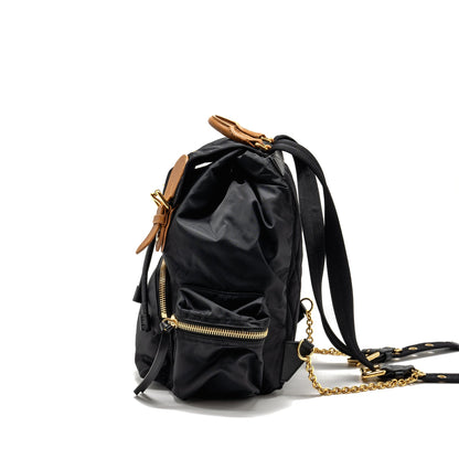 Burberry Medium Rucksack Backpack Nylon Black/Caramel
