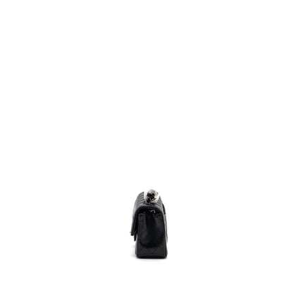 Chanel mini rectangular flap bag lambskin black SHW (Microchip)