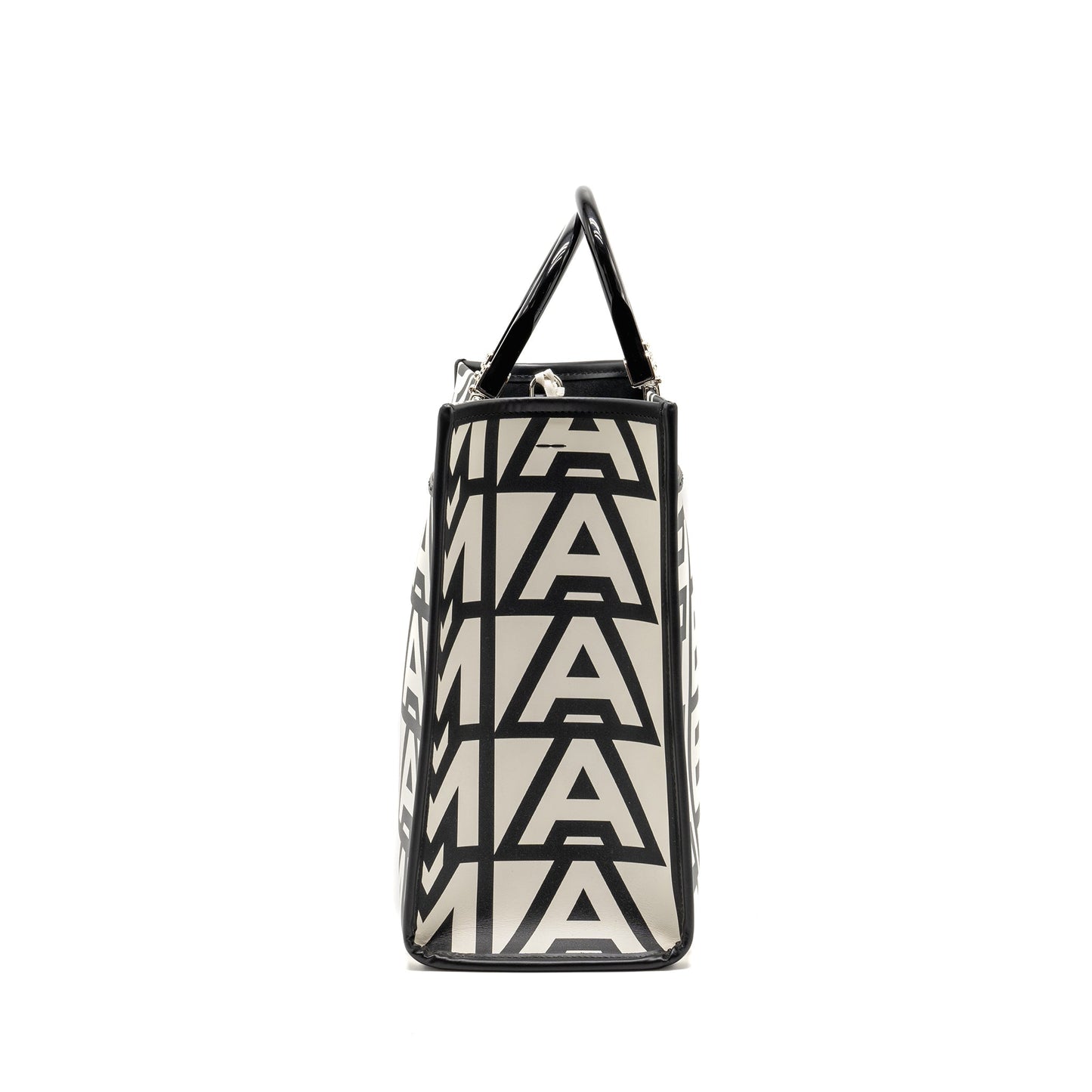 Fendi Medium Sunshine Roma Shopping Purse Calfskin Black/White