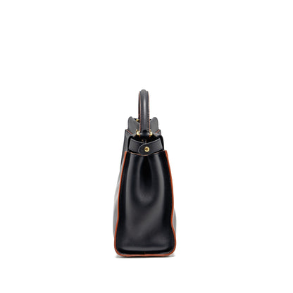 Fendi Medium Peekaboo Calfskin Dark Blue/Red