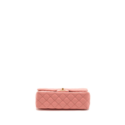 Chanel 23k detail top handle flap bag Lambskin pink GHW (microchip)