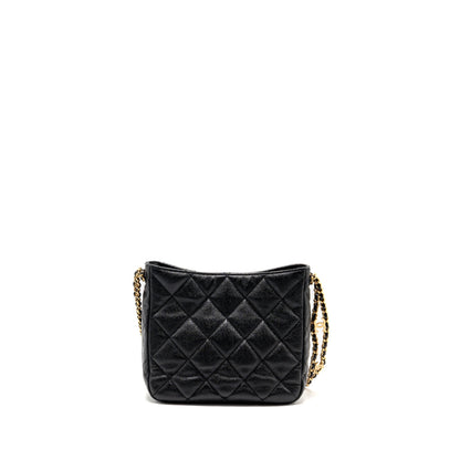 Chanel quilted hobo caviar black GHW (microchip)
