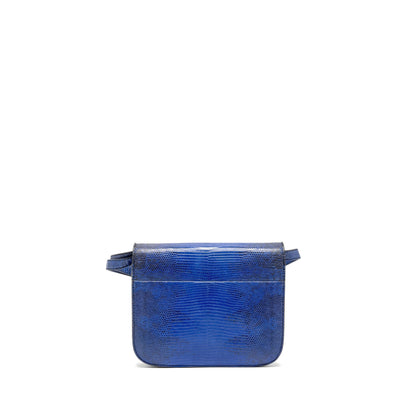 Luxury CELINE Medium Classic Box Bag Lizard Blue GHW