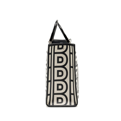 Fendi Medium Sunshine Roma Shopping Purse Calfskin Black/White