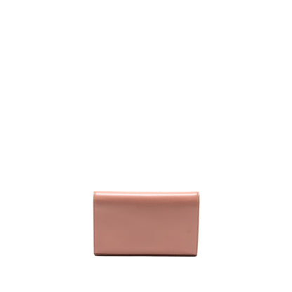 Fendi Logo Crossbody Purse Calfskin Light Pink