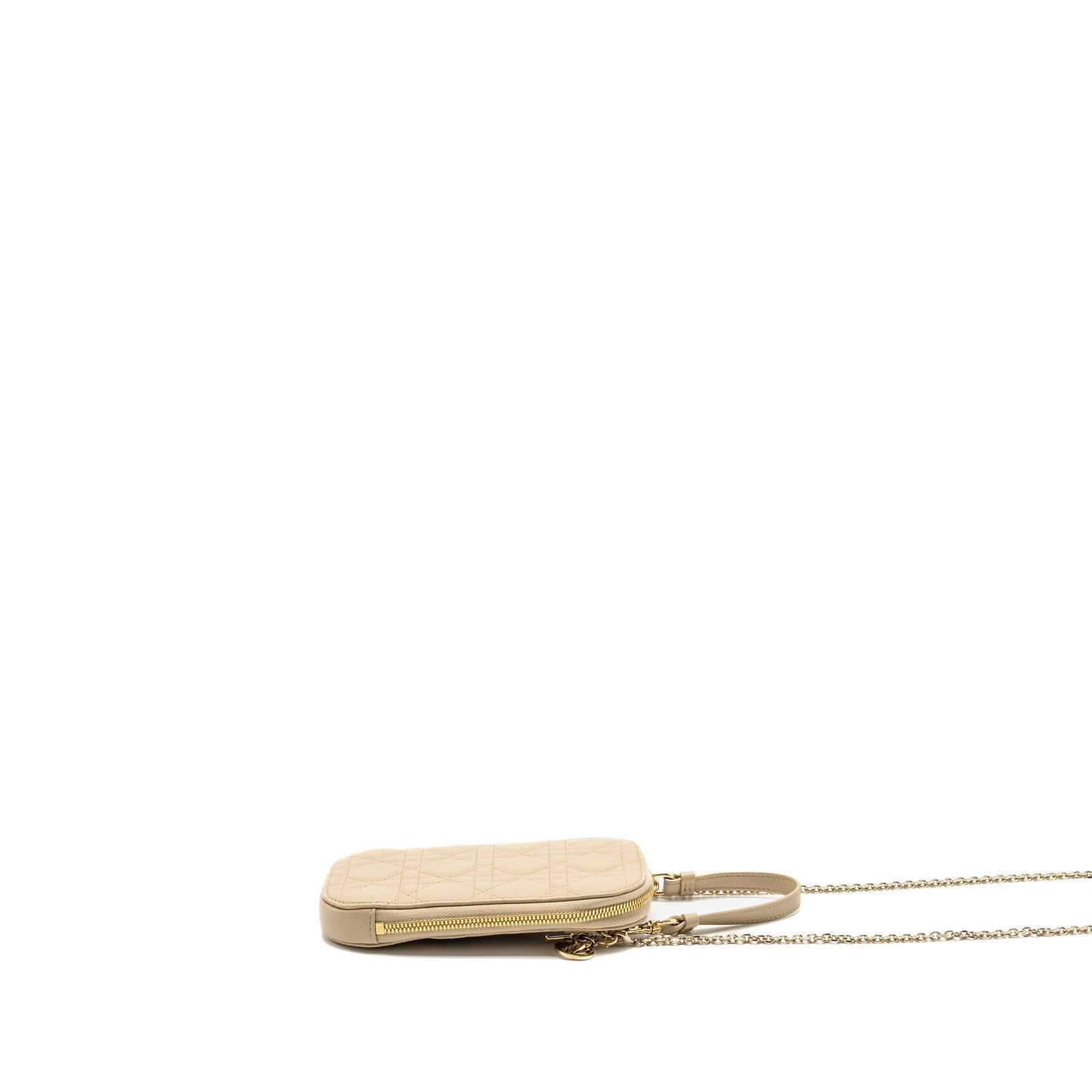 Lady Dior Call'in Dior Phone Holder Cannage Lambskin Beige