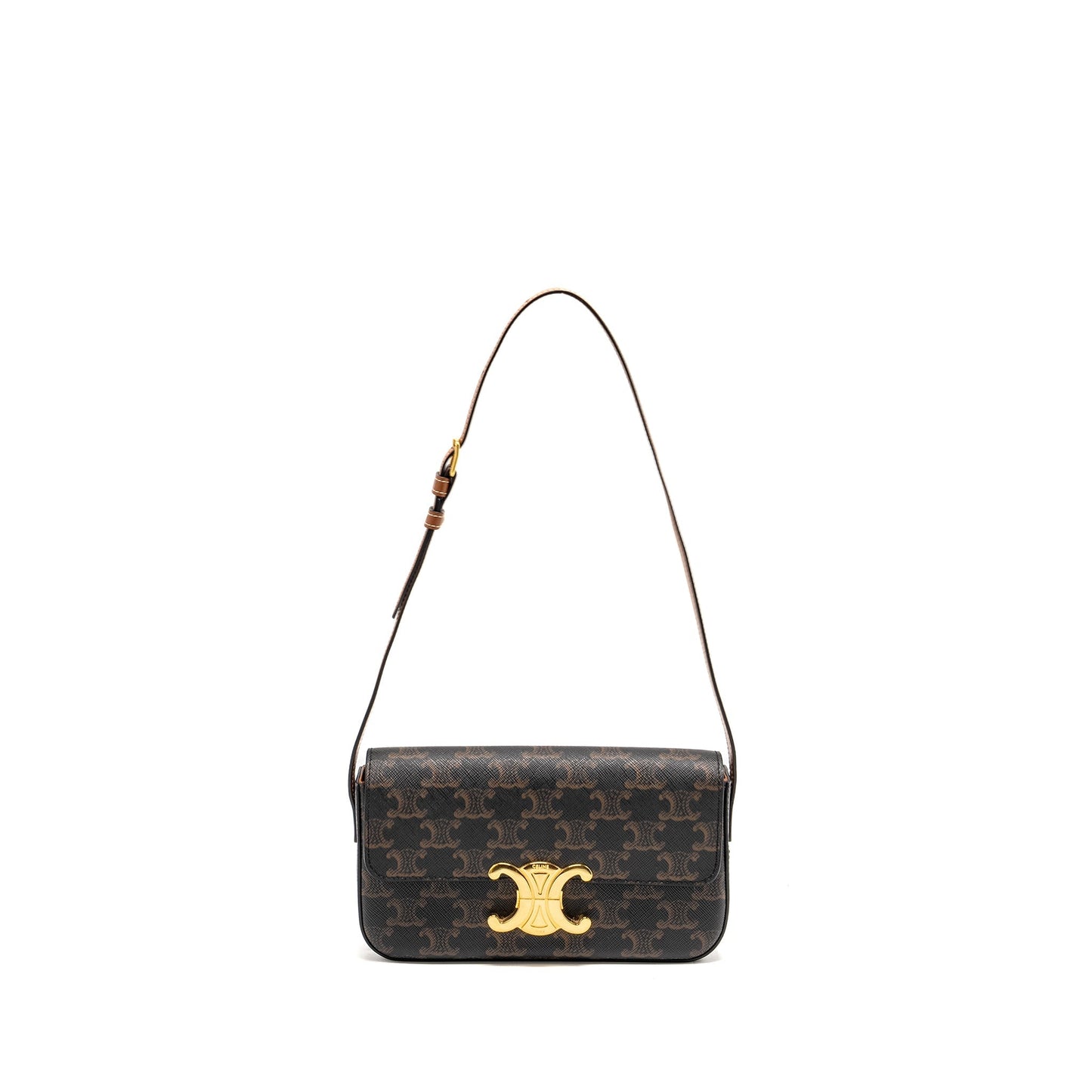 Celine Triomphe Mini Purse Calfskin Tan