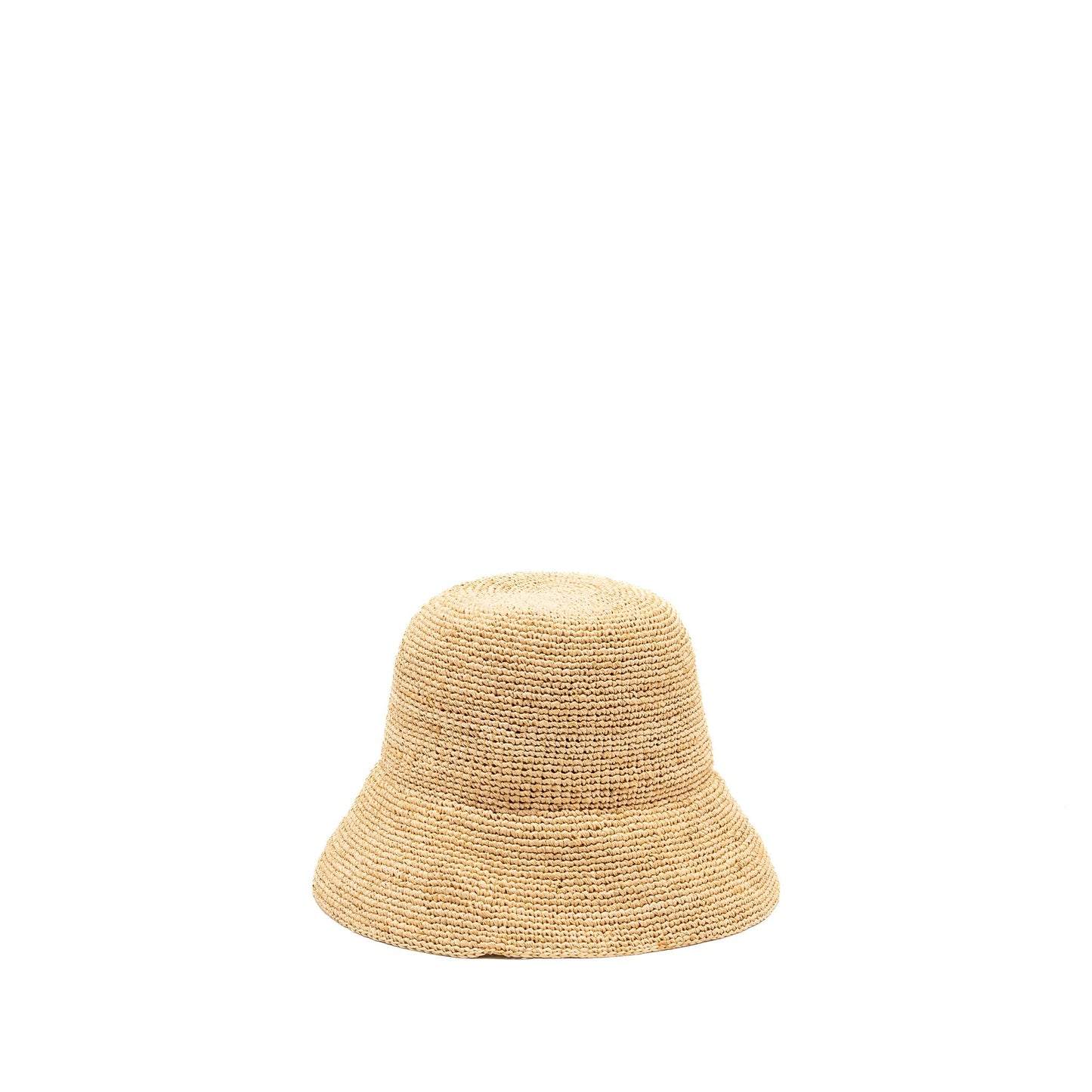 CELINE Size S Triomphe Bucket Hat In Raffia Natural/Black