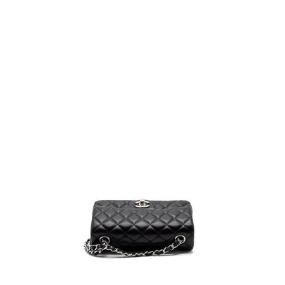 Chanel mini rectangular flap bag lambskin black SHW (microchip)