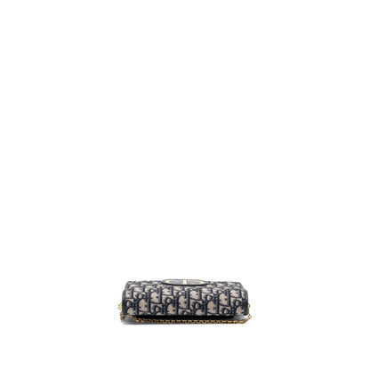 Dior 2-in-1 30 Montaigne pouch dior oblique jacquard blue