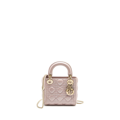 Dior Mini Lady Dior lambskin light pink