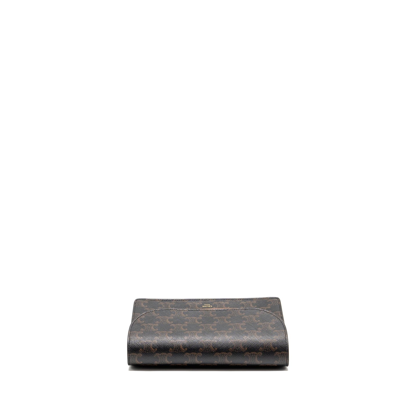 Celine Wallet On Strap Triomphe Canvas / Smooth Lambskin Tan