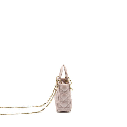 Dior Mini Lady Dior lambskin light pink