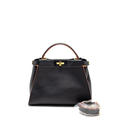 Fendi Medium Peekaboo Calfskin Dark Blue/Red