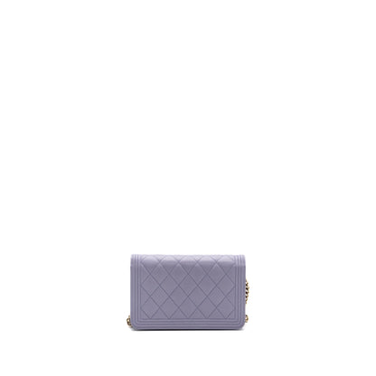 Chanel boy wallet on chain caviar lialic / light purple LGHW (microchip)