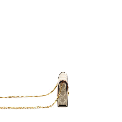 Celine Wallet on Chain Margo Triomphe Canvas/Calfskin