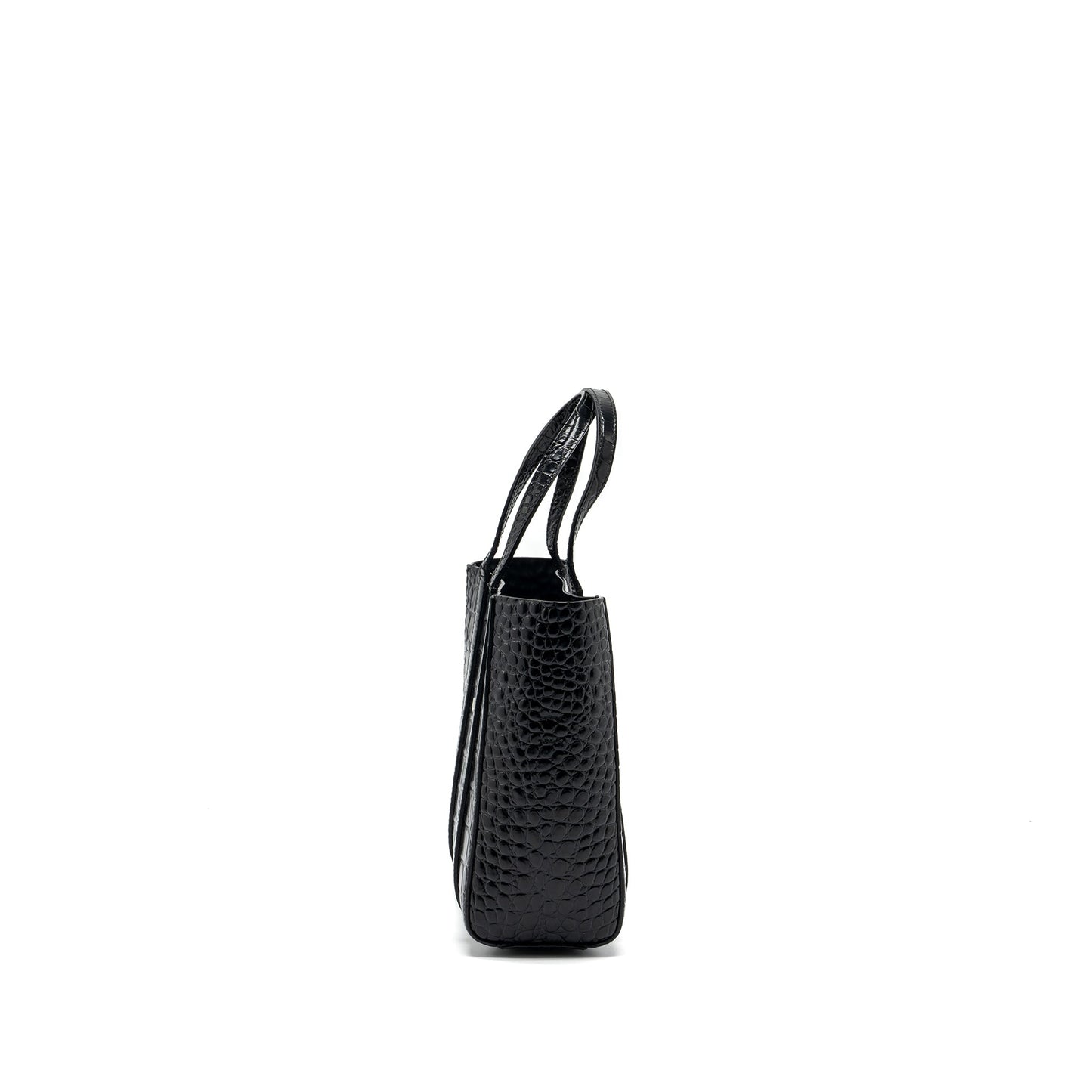Balenciaga Everyday Tote Purse Crocodile-Embossed Calfskin Black
