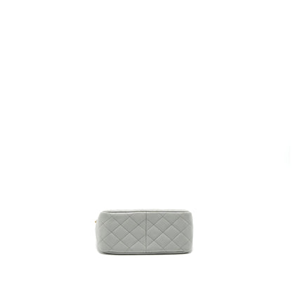 Chanel Pearl Crush Hobo Bag Lambskin Light Grey Brushed GHW (Microchip)