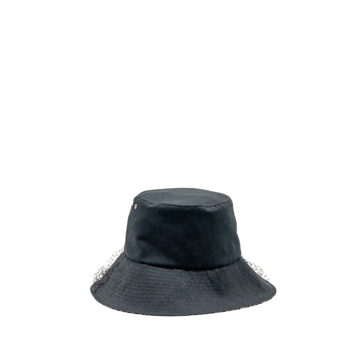Dior Size 58 Teddy-D Brim Bucket Hat with Veil Black